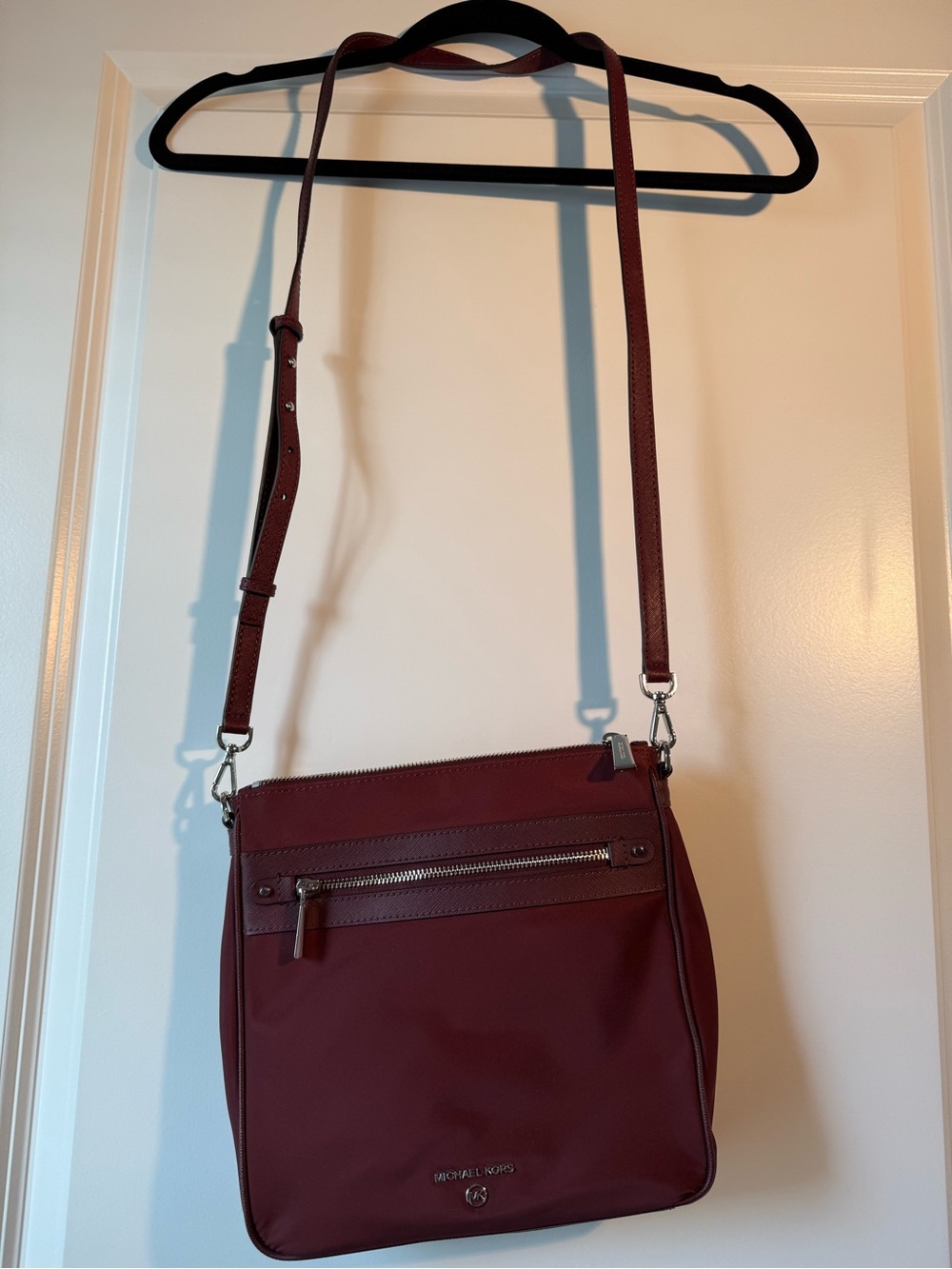 Michael Kors Wine Red Crossbody Bag with Adjustable Strap